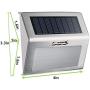 [Pack of 8] F-TECK Outdoor Stainless Steel LED Solar Step Light Wireless Super Bright Modern White Lamp Waterproof Lighting for Deck, Staircase, Walkway, Patio, Garden, Yard Auto On/Off Dusk to Dawn