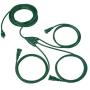 1 to 3 Extension Cord Splitter - 28 Foot Green Power Squid - 16/3 SJTW Outdoor Outlet & Plug Splitter Cable - Great for Powering Outdoor Christmas Decorations