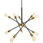 SEOL-Light Sputnik 10 Lights Vintage Chandelier Hanging Ceiling Large Bright Pendant Light Fixtures Black/Gold Brushed for Dining Room,Foyer,Entryway;600W