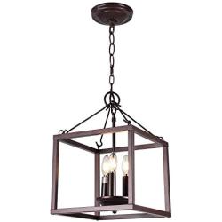 Infront Foyer Light Chandelier 3-Light Dining Room Lighting Fixtures Oil Rubbed Bronze Finish Farmhouse Chandelier Light Fixtures Hanging Ceiling Pendant Light