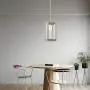 MELUCEE Outdoor Mini Pendant Lights for Porch 1-Light Brushed Nickel, Dining Room Light with Glass Modern Light Fixture Ceiling Hanging for Hallway Stairway Kitchen Island