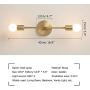 BOKT Mid Century Modern Wall Sconces 2-Light Antique Brushed Brass Wall Light Fixture Minimalist Wall Mount Lights for Living Room Bathroom Hallway Mirror Light (1 Pack)