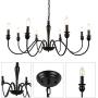 WBinDX 8-Light Farmhouse Chandelier, Black Candle Chandeliers for Dining Room, Rustic Industrial Iron Ceiling Light Fixture for Kitchen Foyer Living Room Bedroom