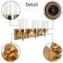 Wall Sconce Gold Bedroom，Bathroom Vanity Light Fixtures 3 Lights Contemporary Hallway Sconce Mid Century Modern Wall Lights for Bedroom Bathroom Kitchen Living Room
