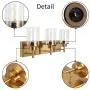 Wall Sconce Gold Bedroom，Bathroom Vanity Light Fixtures 3 Lights Contemporary Hallway Sconce Mid Century Modern Wall Lights for Bedroom Bathroom Kitchen Living Room