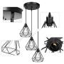 Farmhouse Black Pendant Lighting 3-Light Industrial Modern Hanging Lighting Fixtures for Dining Room Bedroom Kitchen Living Room Hallway Foyer Bar ( Diamond Lampshade )