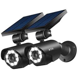 Solar Motion Sensor Light Outdoor - 800Lumens 8 LED Spotlight 5-Watt Solar Lights Outdoor IP66 Waterproof, Wireless Solar Flood Light for Porch Garden Patio Driveway Pathway,Aluminum,Pack of 2 (black)