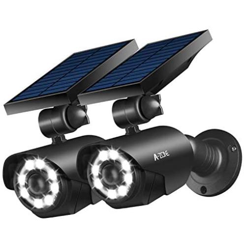 Solar Motion Sensor Light Outdoor - 800Lumens 8 LED Spotlight 5-Watt Solar Lights Outdoor IP66 Waterproof, Wireless Solar Flood Light for Porch Garden Patio Driveway Pathway,Aluminum,Pack of 2 (black)