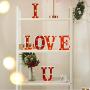 LED Marquee Letter Lights 26 Alphabet Light Up Red Letters Sign Battery Powered Perfect for Night Light Wedding Birthday Party Christmas Lamp Home Bar Decoration(M)