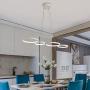 LED Pendant Light Modern Ring-Shaped 34.6 Inches Length for Living Room Kids Room Study Room 35W 2450 Lumes 3000K Warm White Aluminum Silicone Material Class A Energy Efficiency