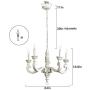 PAFEE Farmhouse Wooden Chandelier 5 Lights Hanging Fixtures Anticorrosive Arms for Dining, Bedroom, Living Room, 20”H x 24.5”L, White