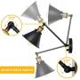 HAITRAL Sconces Wall Lighting-Dimmable Swing Arm Wall Lamps with On/Off Switch & Plug in Wall Mounted Lamps, Wall Sconces Set of 2 for Bedroom,Bedside,Living Room,Dorm- Black&Brass