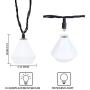 String Lights for Bedroom, 11 Ft Diamond Shape Decorative String Lights Warm White 10 LED Bulbs Waterproof Connectable Plug in for Indoor Wedding Party Bedroom Christmas Outdoor Garden Patio