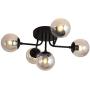 5-Light Semi Flush Mount Ceiling Light Fixture,Modern Glass Pendant Lighting,Black Chandelier for Kitchen Hallway Entryway Island Bedroom Living Room 5-Light Semi Flush Mount Ceiling Light Fixture,Modern Glass Pendant Lighting,Black Chandelier for Kitchen Hallway Entryway Island Bedroom Living Room