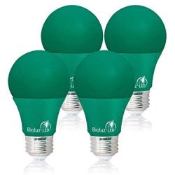 Bioluz LED Green Light Bulbs 60W Replacement Non-Dimmable A19 LED Bulb 4-Pack