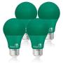 Bioluz LED Green Light Bulbs 60W Replacement Non-Dimmable A19 LED Bulb 4-Pack