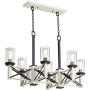 McBride Black White Wash Wood Linear Pendant Chandelier 39 1/2'' Wide Rustic Farmhouse LED 6-Light Fixture for Kitchen Island Dining Room - Franklin Iron Works