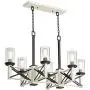 McBride Black White Wash Wood Linear Pendant Chandelier 39 1/2'' Wide Rustic Farmhouse LED 6-Light Fixture for Kitchen Island Dining Room - Franklin Iron Works