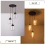 Modern Glass Pendant Lighting Matte Black Adjustable Suspension Retro Loft Pendant Lamp for Kitchen Island, Dining Room, Foyer, Farmhouse Hanging Light Fixture