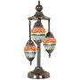 Marrakech Handmade 3 Globe Egg Shaped Mosaic Table Lamp Stained Glass Turkish Bedside Lamp