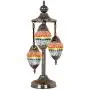 Marrakech Handmade 3 Globe Egg Shaped Mosaic Table Lamp Stained Glass Turkish Bedside Lamp