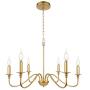 6-Light Gold Modern Chandelier Classic Rustic Ceiling Hanging Light Fixture for Kitchen Dining Room Bedroom Living Room