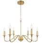 6-Light Gold Modern Chandelier Classic Rustic Ceiling Hanging Light Fixture for Kitchen Dining Room Bedroom Living Room