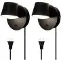 Kernorv Modern LED Plug in Wall Sconces, Bedside Wall Lamp with Switch Lighting Fixture 350 Rotation, Headboard Lights for Bedroom 10W 6000K (2 Pack)