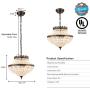 Vintage K9 Crystals Chandelier Classic Pendant Light Fixture for Living Room Entry Dining Room Staircase, Cone