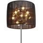 Modernluci Silver Crystal Floor Lamp - Bright LED Chandelier Mid-Century Modern Living Room Lighting Floor Lamp with Black Shade,58 Chrome Finish Tall Pole - Edison Style Bulbs Included