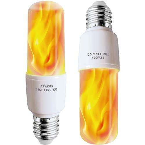 LED Flame Effect Light Bulbs - E26 LED Bulb with Gravity Sensor Flame Night Bulb for Holiday Gifts Home Hotel Bar Party Decoration(2 Pack)