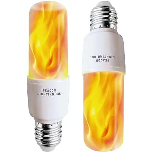 LED Flame Effect Light Bulbs - E26 LED Bulb with Gravity Sensor Flame Night Bulb for Holiday Gifts Home Hotel Bar Party Decoration(2 Pack)