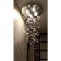Munsinn Modern Glass Raindrop Chandelier 4-Lights Flush Mount LED Ceiling Light Fixture Pendant Lamp for Dining Room Bathroom Bedroom Livingroom