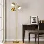 OYEARS LED Reading Floor Lamp for Living Room Mid Century Modern 68.5” Adjustable 3 Light Tree Antique Brass Tall Standing Lamp 3 LED Bulbs Included Gold