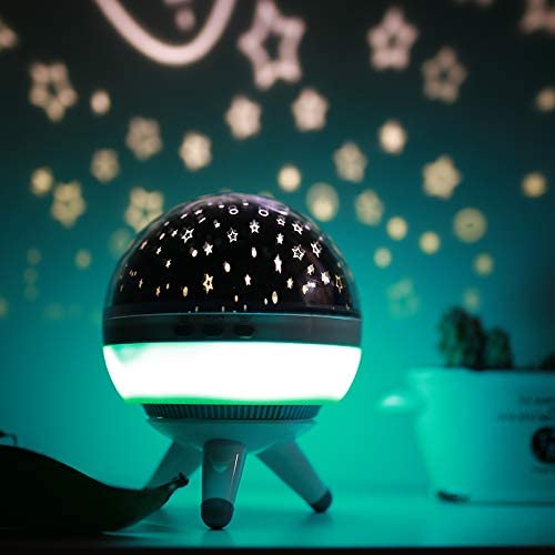 Star Projector, Galaxy Projector, Star Light Projector for Bedroom, Sea World Night Light Projector, Star Projector Night Light, Happy Birthday Light Projector, 360 Rotating (White)