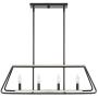 Kira Home Linden 32'' 4-Light Modern Farmhouse Kitchen Island Light, Black + White Ash Wood Style Finish