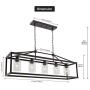 BONLICHT Industrial Rustic Farmhouse Chandelier 5 Light Modern Rectangle Dining Room Light Fixture Hanging Oil Rubbed Bronze Kitchen Island Cage Pendant Lighting with Clear Glass Shade for Hallway Bar