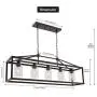 BONLICHT Industrial Rustic Farmhouse Chandelier 5 Light Modern Rectangle Dining Room Light Fixture Hanging Oil Rubbed Bronze Kitchen Island Cage Pendant Lighting with Clear Glass Shade for Hallway Bar