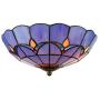 RUNNUP Industrial 12'' Wide Tiffany Style Flush Mount 2 Lights Ceiling Light Fixture with Glass Shade Vintage Ceiling Lamp in Blue