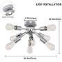 8-Light Sputnik Chandelier Contemporary Semi Flush Mount Ceiling Light Fixture Industrial Pendant Lighting,Chrome Starburst Chandelier for Dinning Room Living Room Hallway Entryway