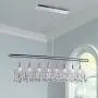Saint Mossi Modern Crystal Linear Raindrop Chandelier Lighting Flush Mount LED Ceiling Light Fixture Pendant Lamp for Dining Room Bathroom Bedroom Livingroom 8E12 Base H12'' x L 47''
