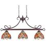 Capulina Tiffany Pool Table Lights 3-Light Dining Room Light Dragonfly Design Stained Glass Chandelier Hanging Light Tiffany Dining Table Lights 7'' Lampshade Vintage Style Chandelier