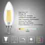 Candelabra LED Bulbs Filament Dimmable Vintage Edison Light Bulb Chandelier,Daylight 5000k,40 Watt Equivalent,400 Lumen,E12 Base,6 Pack