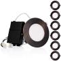 TORCHSTAR Premium 10.5W 4-Inch Ultra-Thin LED Recessed Light with J-Box, 4000K Cool White, Dimmable Slim Panel Downlight, 680lm, ETL & Energy Star, 5 Years Warranty, Oil Rubbed Bronze, Pack of 6