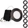 TORCHSTAR Refined Series 4 Inch Slim Panel Downlight with J-box, 10.5W Dimmable Ultra-Thin LED Recessed Light, 2700K Soft White, CRI90, ETL & Energy Star, 5-Year Warranty, Oil Rubbed Bronze, Pack of 6