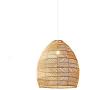 Retro Old-Fashioned Idyllic Rattan Chandelier Hand-Woven Rattan Ceiling Chandelier Hanging Installation Kitchen Dining Living Room Ceiling Lamp Lighting Fixture Home Decoration Apricot