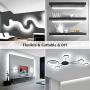 Lepro LED Strip Light White, 16.4ft Dimmable Vanity Lights, 6000K Super Bright LED Tape Lights, 300 LEDs 2835, Strong 3M Adhesive, Suitable for Home, Kitchen, Under Cabinet, Bedroom, Daylight White
