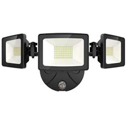 Onforu 50W LED Dusk to Dawn Security Lights, 5000LM Exterior Flood Lights, IP65 Waterproof Outdoor 3 Adjustable Heads Security Lights Fixture, 5000K Daylight White Floodlights for Garage, Patio, Yard