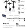 Afirst Solar Patio Lights with 15 LED Bulbs Weatherproof Outdoor String Lights for Backyard Deck Gazebo Party Wedding Lighting 20FT