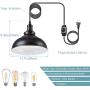 HMVPL Industrial Barn Pendant Light with Plug in Cord and On/Off Dimmer Switch, Metal Hanging Ceiling Lamp for Kitchen Island, Dining Room, Bedroom or Barn
